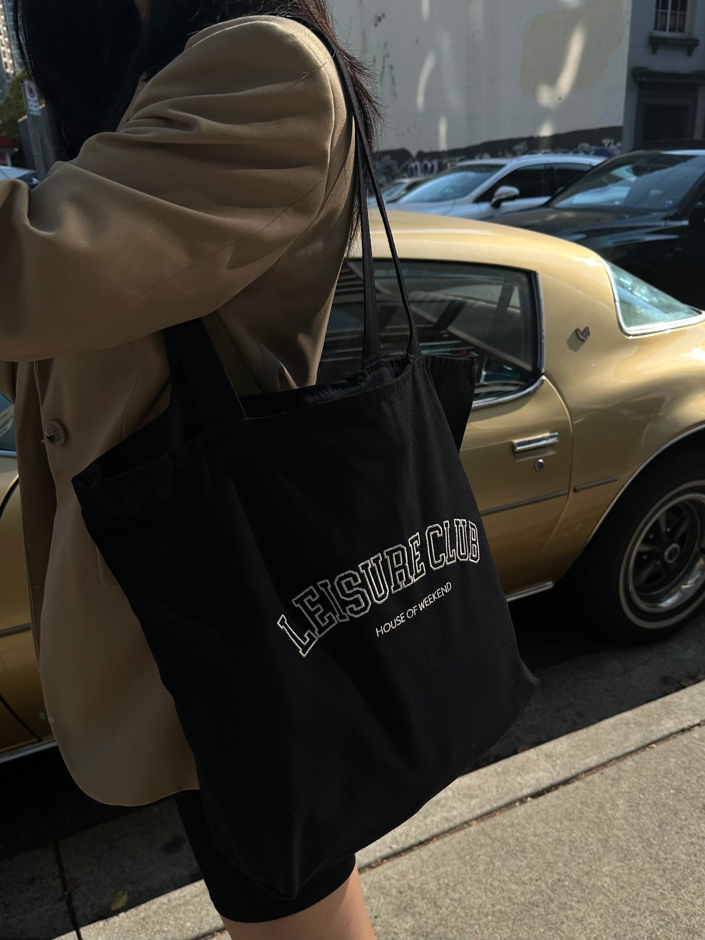 Leisure Club Oversized Tote in Black