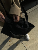 Load image into Gallery viewer, Leisure Club Oversized Tote in Black
