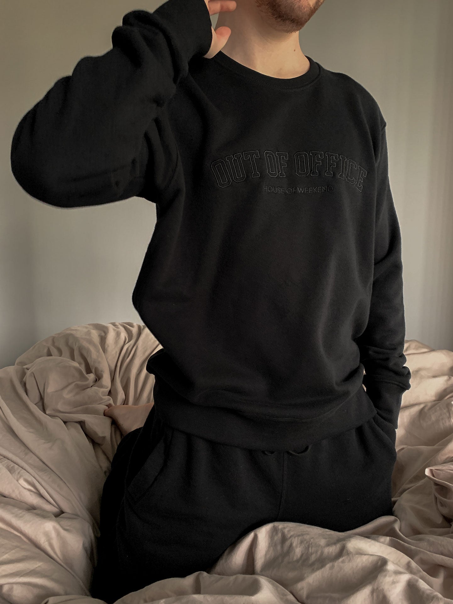 Out of Office Crewneck in Black