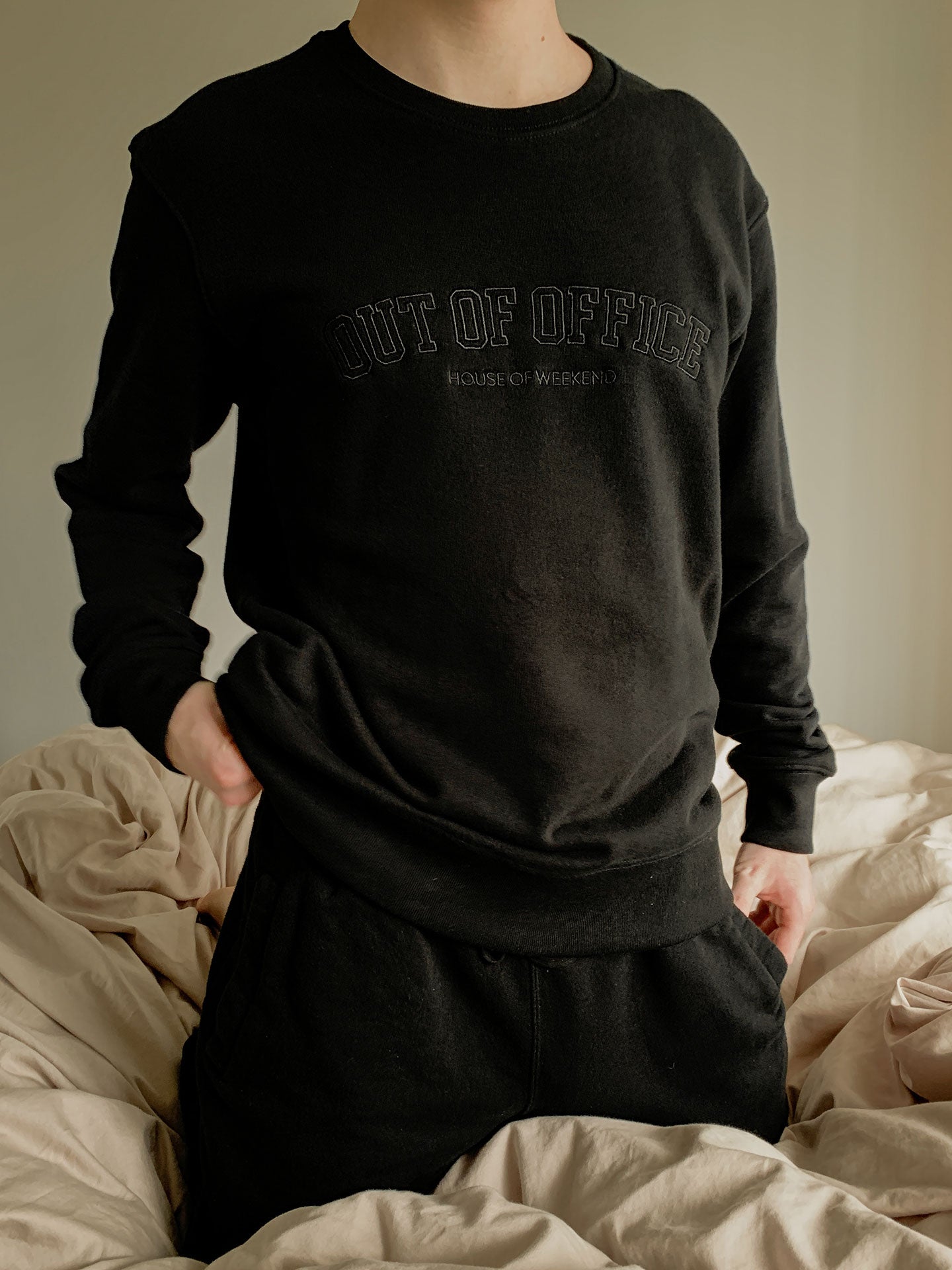 Out of Office Crewneck in Black