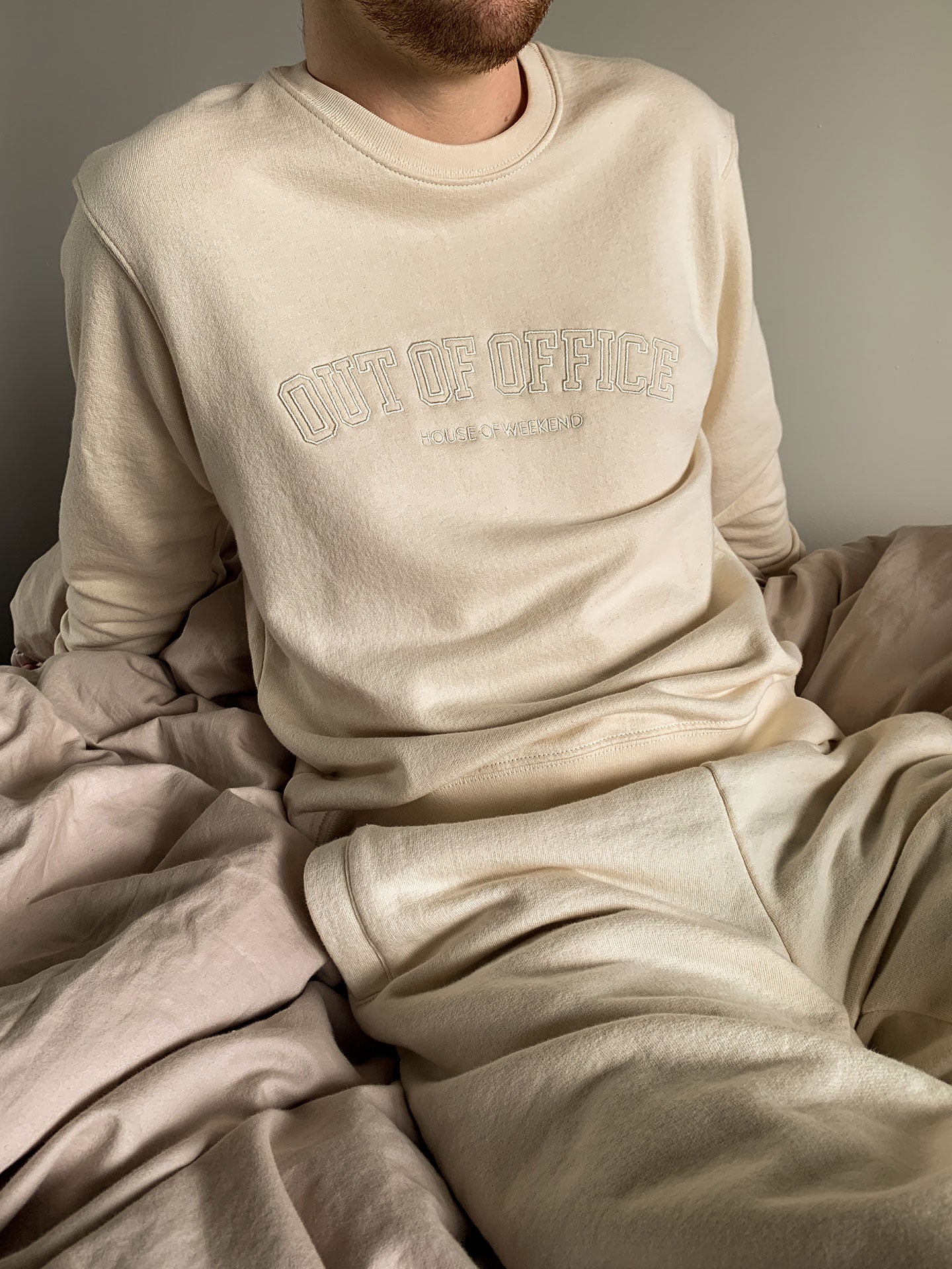 Out of Office Crewneck in Cream