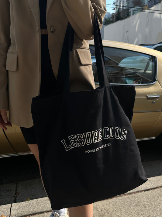 Leisure Club Oversized Tote in Black