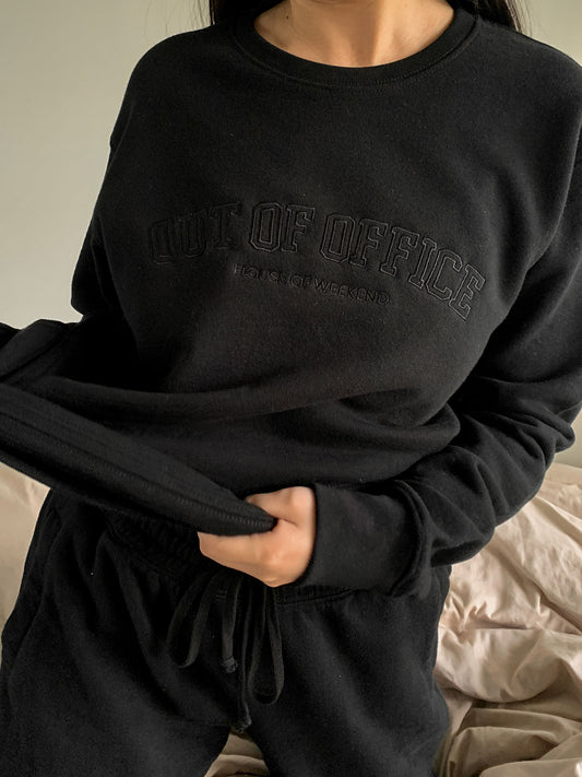 Out of Office Crewneck in Black