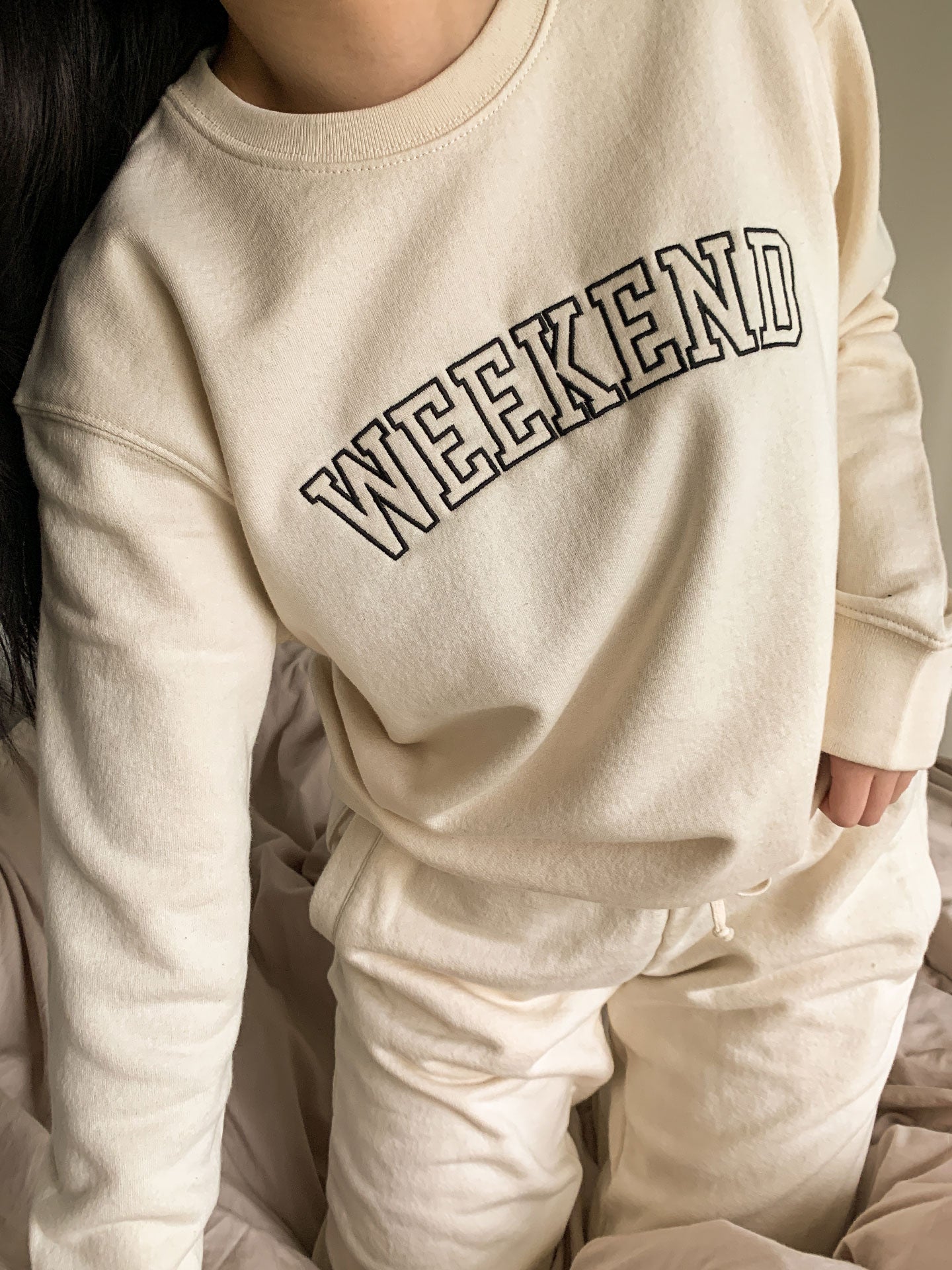 Weekend Crewneck in Cream